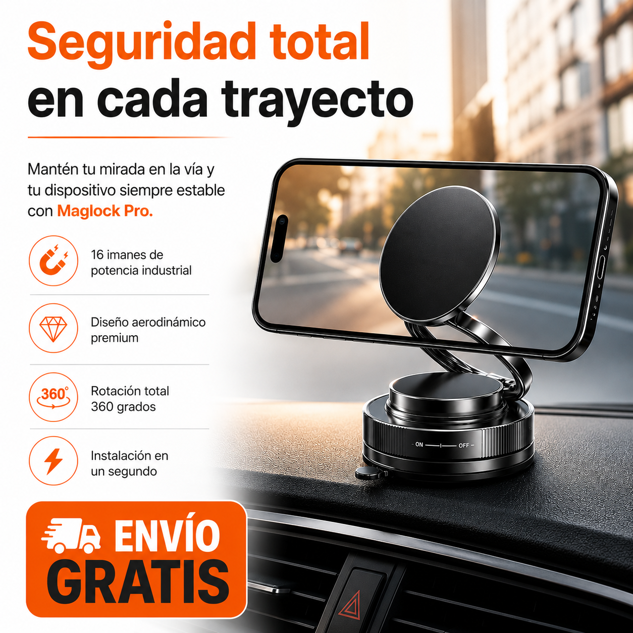 MagLock Pro I Soporte Magnético 360° de Alta Fijación